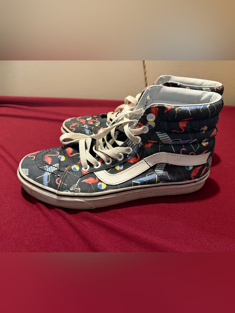 Vans Sk8-Hi Beach Flamingo High Top Sneakers Women’s 9 Men’s 7.5 Tropical
